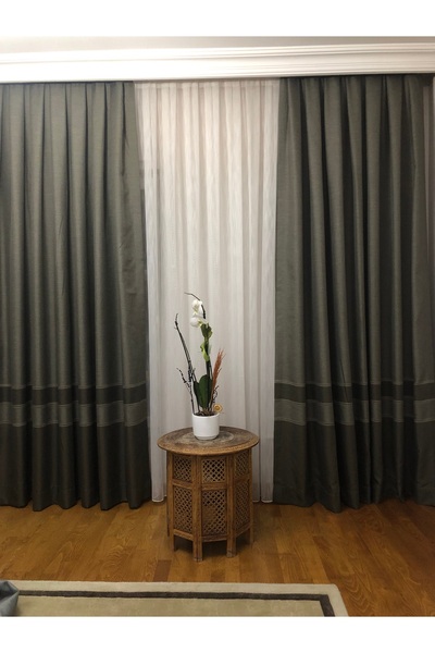 Brillant AÇIK KOYU HAKİ YEŞİL FON PERDE