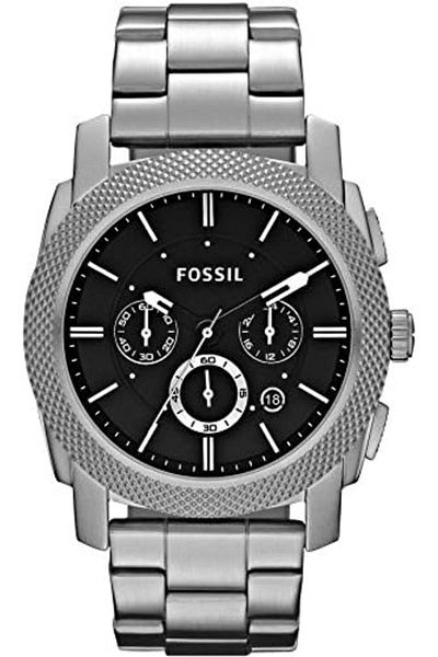 Fossil Men's Black Dial Stainless Steel Band Watch FS4776