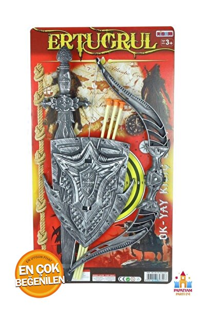 PapatyamPartiEvi Ertuğrul Ok Yay Kılıç Kalkan Seti - Çocuklar için Oyun ve Ma...