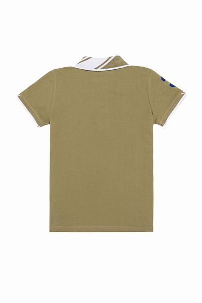 U.S. Polo Assn. Tricou cu gât polo de bază kaki închis pentru băiat 50249580 -VR111