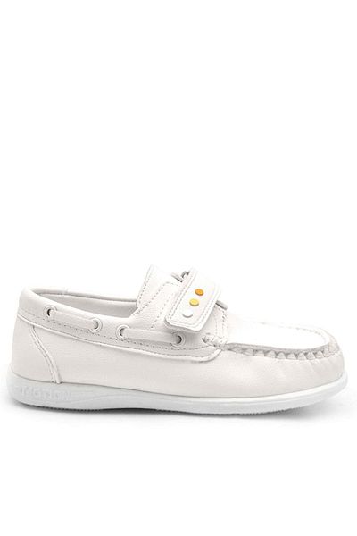 Rakerplus Pantofi tineri pentru bărbați, casual, cu detaliu colorat, cu velcro, alb catifelat Feniks