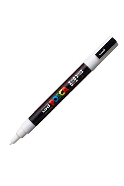 UNİ-BALL Poster Marker Posca Pc-3M 09-1.3 White 6 Pack