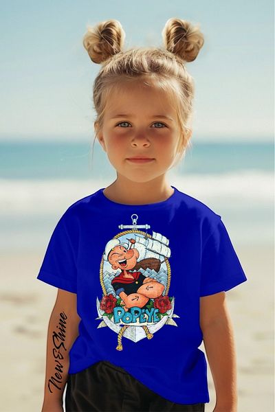 New Shine 1 tricou este un cadou pentru achiziții de 6 și peste în coș - Tricou pentru copii oversize cu imprimeu Popeye