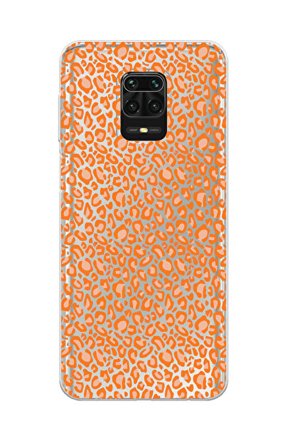 moonset Xiaomi Redmi Note 9 Pro / Note 9S Uyumlu Turuncu Leopar Tasarımlı Bas...