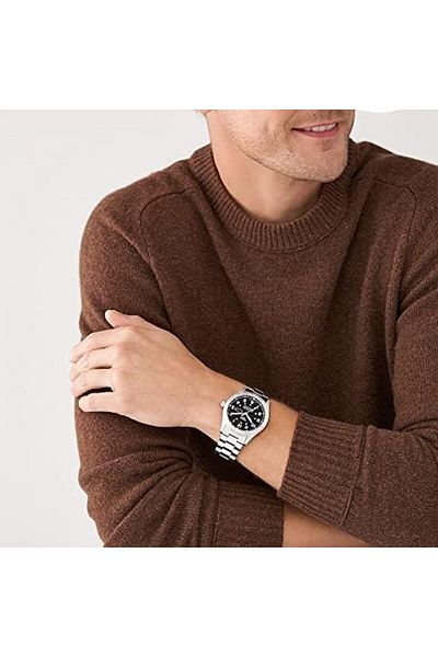 Fossil FS5976 Defender Solar-Powered Stainless Steel Watch for Men, 24 mm Size, Silver