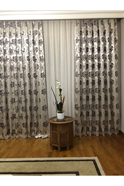 Brillant MOR GÜMÜŞ ÜÇ BOYUTLU KABARTMALI FON PERDE