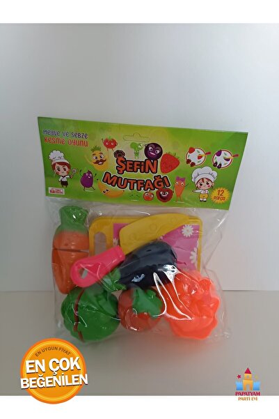 PapatyamPartiEvi مجموعة ألعاب الفواكه والخضروات القابلة للقطع لمطبخ الشيف 12 ...