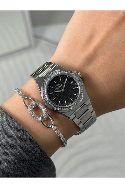 Homies Guaranteed Premium Women's Wrist Watch Silver (Black Dial) Rshms-198