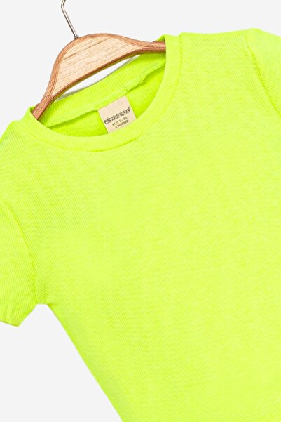Divonette Girl's 3-Pack 100% Cotton Camisole Neon Yellow, Lilac and Orange Crew Neck T-Shirt