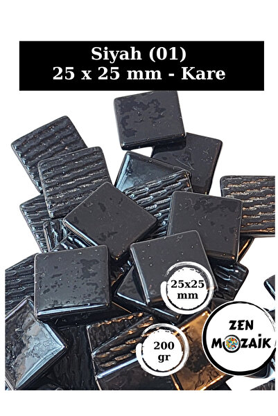 Zen Mozaik Sanatsal Mozaik Çalışmalarınız için 25 x25 mm - Kare Cam Mozaik Taşı