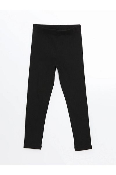 LC Waikiki Lcw Eco Black Elastic Waist Girls' Leggings