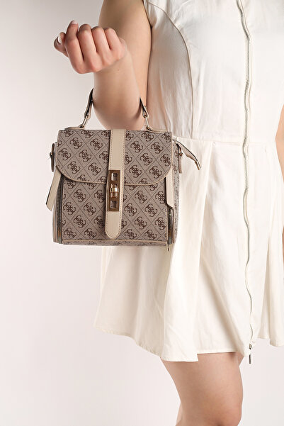 Moda Lime Women's Mink Patterned Medium Size Hand and Shoulder Bag with Front...