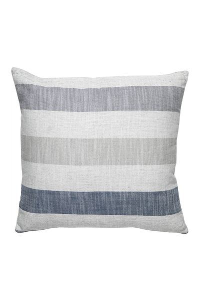 Mudo Home Navy Blue Alba Bold Striped Throw Pillow - 45x45