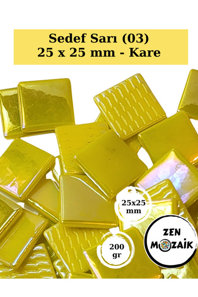 Zen Mozaik Sanatsal Mozaik Çalışmalarınız için 25 x25 mm - Kare Cam Mozaik Taşı