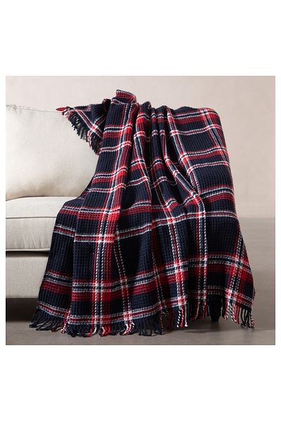 Mudo Home Oxford Checkered Blanket Double Navy Blue 200X220