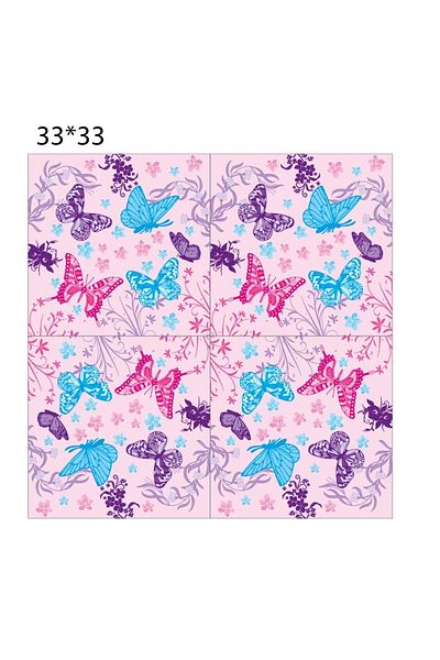 asöy 16 Person Macaron Lilac Pink Butterfly Disposable Napkin Party Set Butterfly Party Napkin
