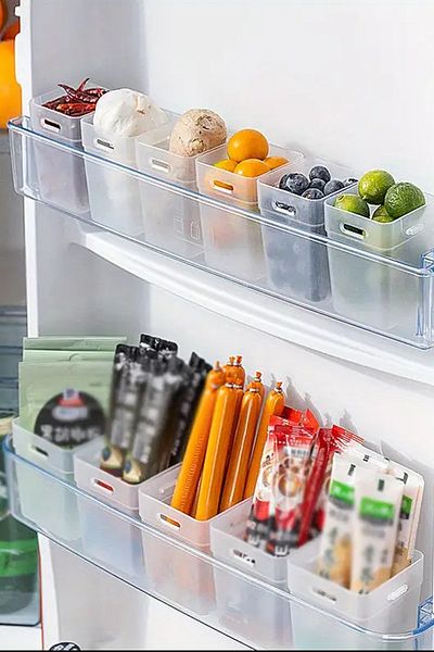 DOVİ HOME 10 Pieces Refrigerator Door Organizer and Bathroom Organizer Mini Box 750ml Transparent