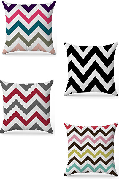 stellahomes Zel Design Double Sided Digital Printing 4-Piece Throw Pillow Cover