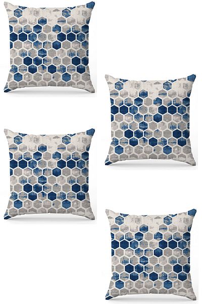 stellahomes Zel Design Double Sided Digital Printing 4-Piece Throw Pillow Cover