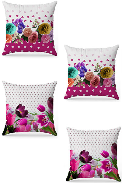 stellahomes Zel Design Double Sided Digital Printing 4-Piece Throw Pillow Cover
