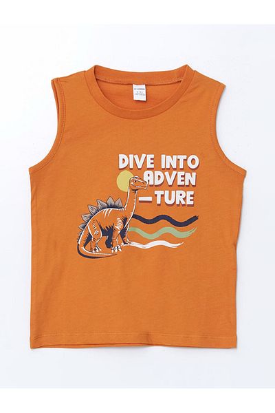 LC Waikiki Lcw Kids Orange Crew Neck Boys Tank Top and Swim Shorts 2 Pack