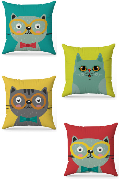 stellahomes Zel Design Double Sided Digital Printing 4-Piece Throw Pillow Cover