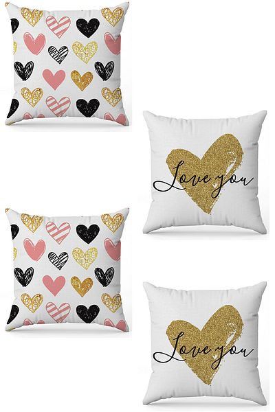 stellahomes Zel Design Double Sided Digital Printing 4-Piece Throw Pillow Cover
