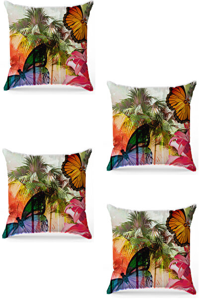 stellahomes Zel Design Double Sided Digital Printing 4-Piece Throw Pillow Cover