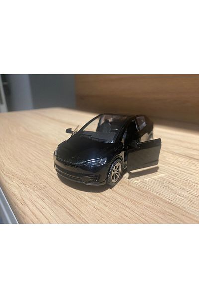 liss çarşı Classic Tesla Model Car Pull Drop Doors Opened Collection Metal Model Car Black Color