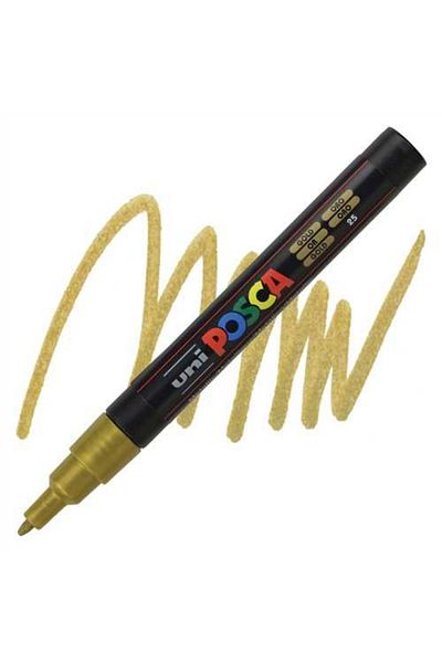 UNİ-BALL Poster Marker Posca Pc-3M 09-1.3 Gold 6 Pack