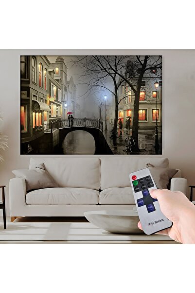 EMYA HOME Led Işıklı Uzaktan Kumandalı Köprü Kanvas Tablo
