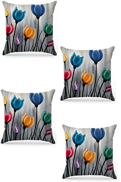 stellahomes Zel Design Double Sided Digital Printing 4-Piece Throw Pillow Cover