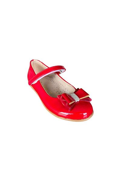 Liger Pantofi de balerina cu fundita rosie pentru fata
