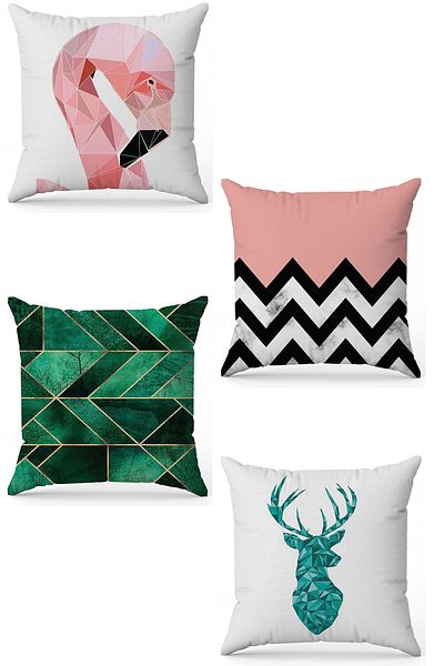 stellahomes Zel Design Double Sided Digital Printing 4-Piece Throw Pillow Cover