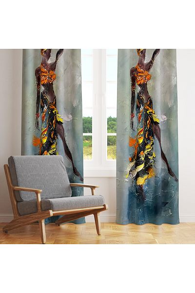 stellahomes Special Design Decorative Background Curtain 140X260 cm Single Wing
