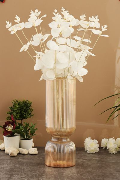 Trendyol Collection 30 cm Μέλι - Γυάλινο Βάζο TPHSS25VZ00000