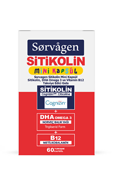 Sorvagen Mini Kapsül Sitikolin, Dha Omega 3 Ve B12 - 60 Kapsül