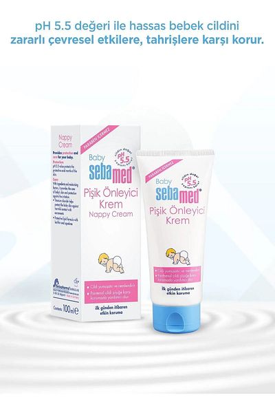 Sebamed كريم حماية من الطفح الجلدي للأطفال بدرجة حموضة 5.5 مع تأثير ترطيب مكثف ومحتوى البانثينول 100 مل