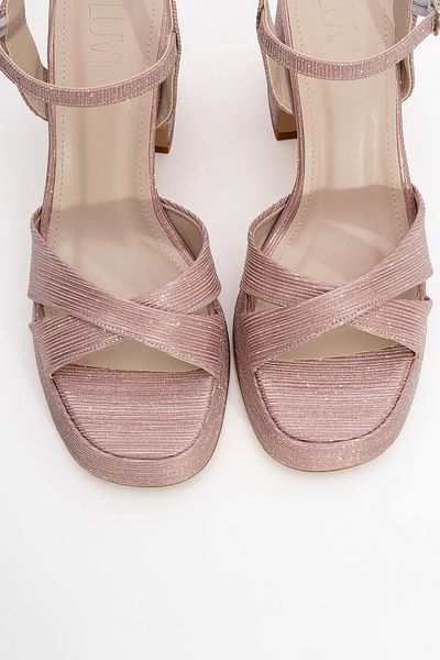 LuviShoes Pantofi cu toc cu platformă LELLO cu dungi roz