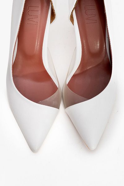 LuviShoes 653 Dámské boty na podpatku bílé kůže