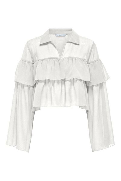 ONLY Onlsuzzi L/S Frill Tie Top Ox Wvn Shoes