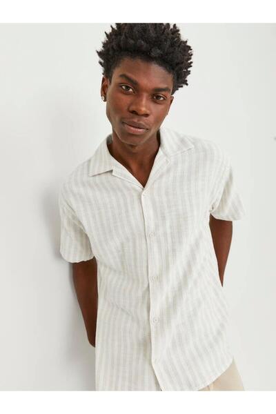 Jack & Jones قميص JWHCABANA مخطط بأكمام قصيرة