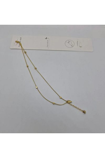 stainles steel Chain Steel Anklet - Square Cube Design