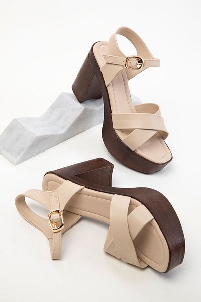SOHO Beige Women's Classic Heeled Shoes 20577
