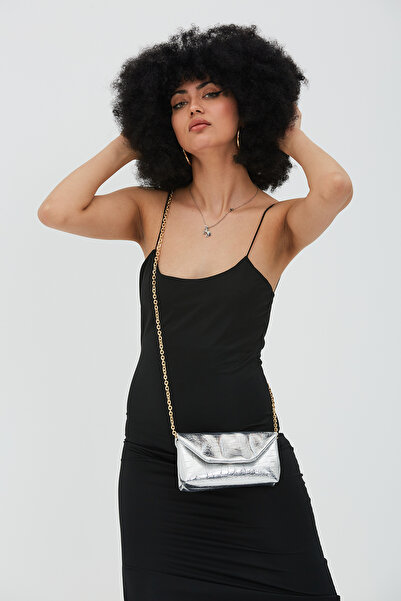 minebag Long Strap Krok Clucth Jake Women's Crossbody Bag Silver