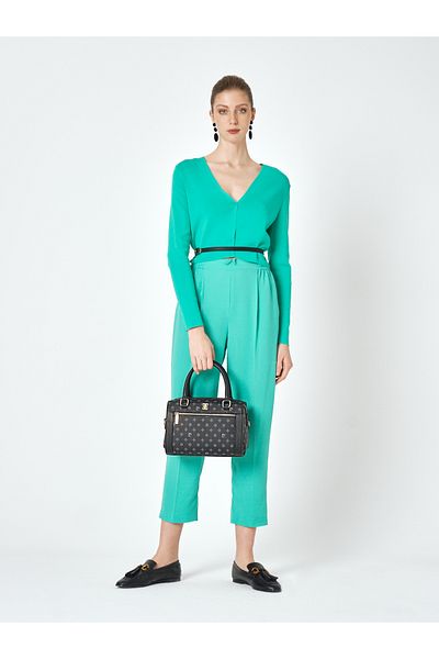 Pierre Cardin Geantă de umăr pentru femei cu monogramă neagră 05PO25Y1893