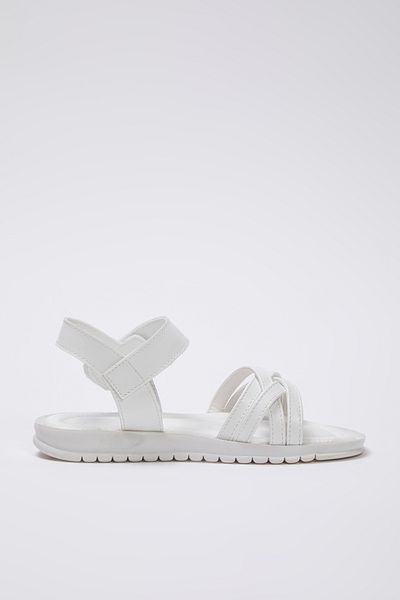 TRENDYOL SHOES Fehér tépőzáras nagy/kis lányok gyerek szandál TAKSS25SD00040