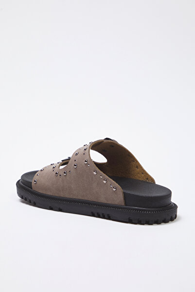 TRENDYOL SHOES Norkové ploché dámské pantofle s dvojitou přezkou TAKSS25TE00004