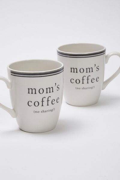 Trendyol Collection Set of 2 Porcelain "Mom's Coffee" Printed Mug Tphss25Up00007