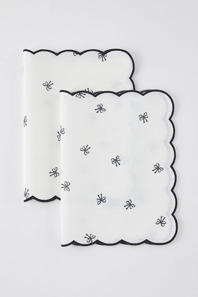 Trendyol Collection 2dílná americká servírovací sada s potištěným okrajem s mašlí 33x50cm TPHSS25RUN00013